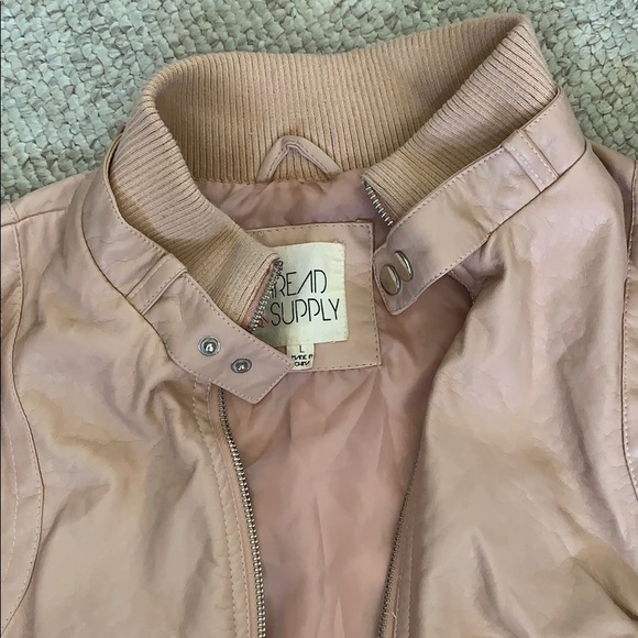 Thread & Supply blush faux leather bomber jacket - Picture 4 of 5